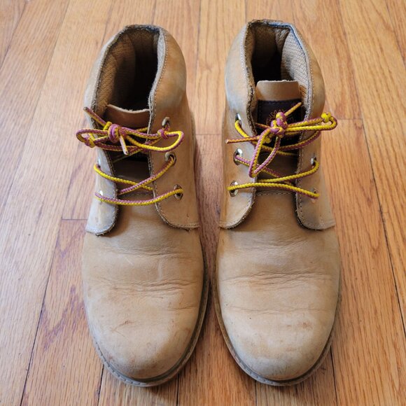 Timberland Wheat‎ High Top Boots Leather Chunky Work 10991 Waterproof Womens 7 - Picture 6 of 7